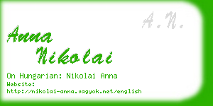 anna nikolai business card